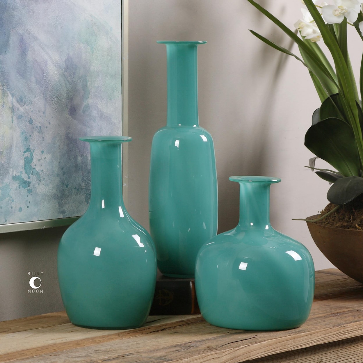 Uttermost Accessories - Vases and Urns Baram Turquoise Vases, S/3