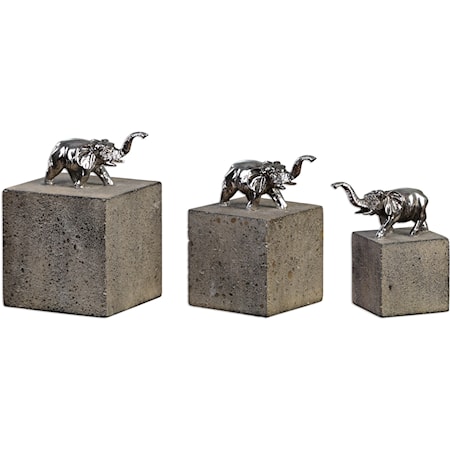 Tiberia Elephant Sculpture S/3