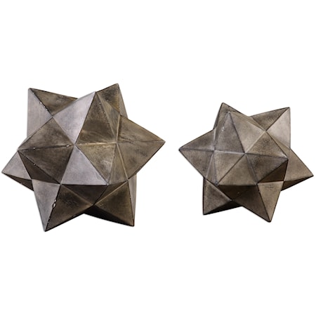 Geometric Stars Concrete Sculpture Set/2