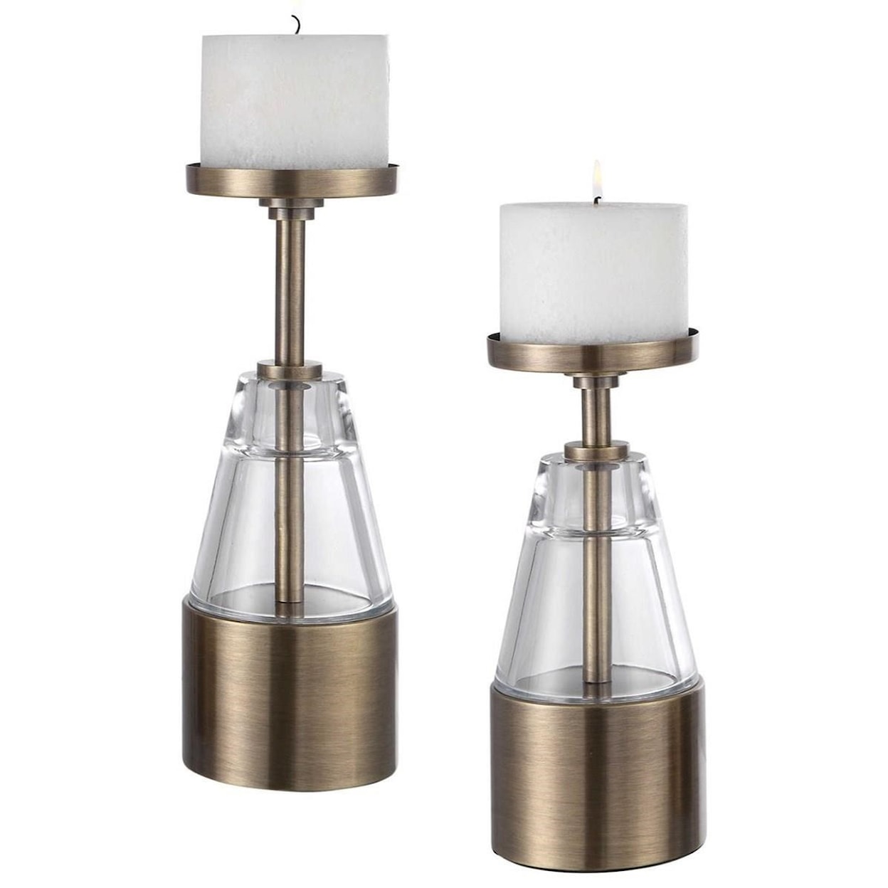 Uttermost Accessories - Candle Holders Theirry Crystal Candleholders, Set/2