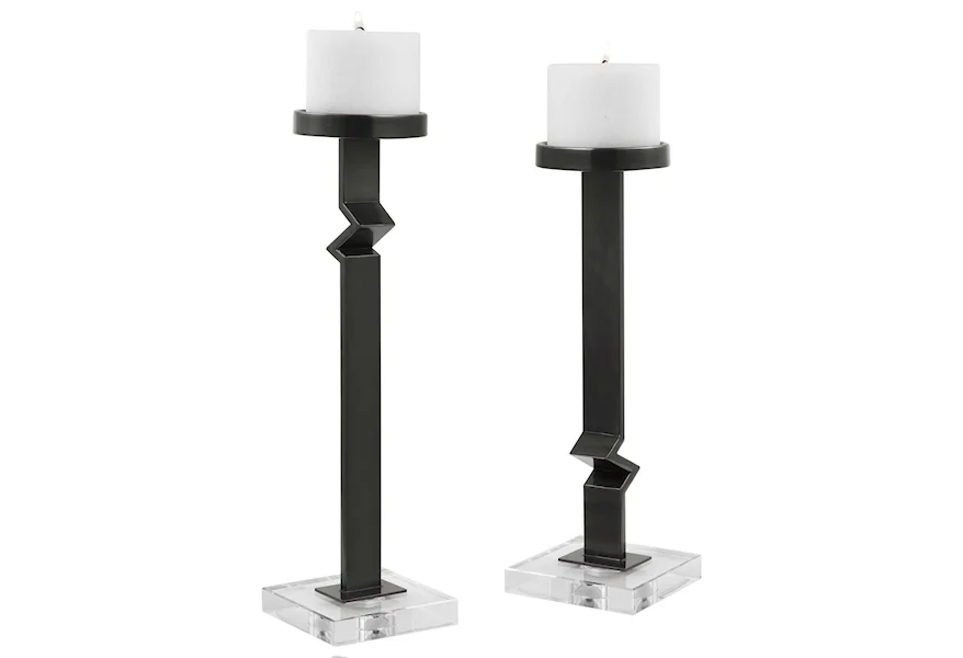 Accessories - Candle Holders Daelan Contemporary Candleholders, S/2 by Uttermost at Pedigo Furniture