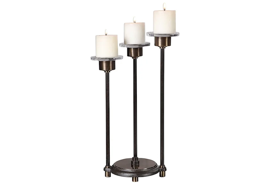 Accessories - Candle Holders Amal Coffee Bronze Candleholder by Uttermost at Town and Country Furniture 