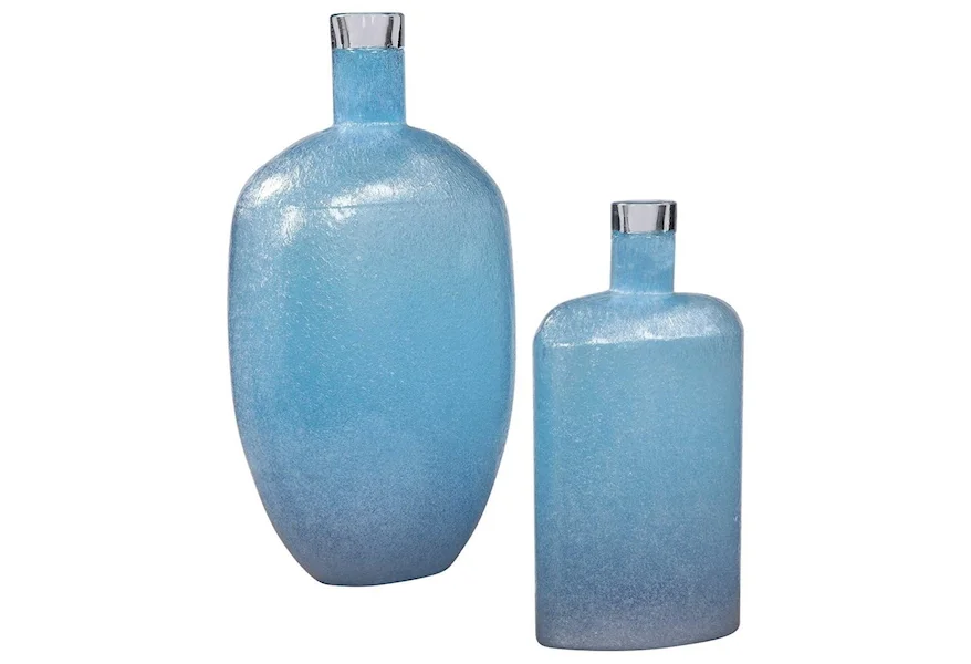 Accessories - Vases and Urns Suvi Blue Glass Vases, Set/2 by Uttermost at Sheely's Furniture & Appliance