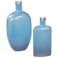 Suvi Blue Glass Vases, Set of 2