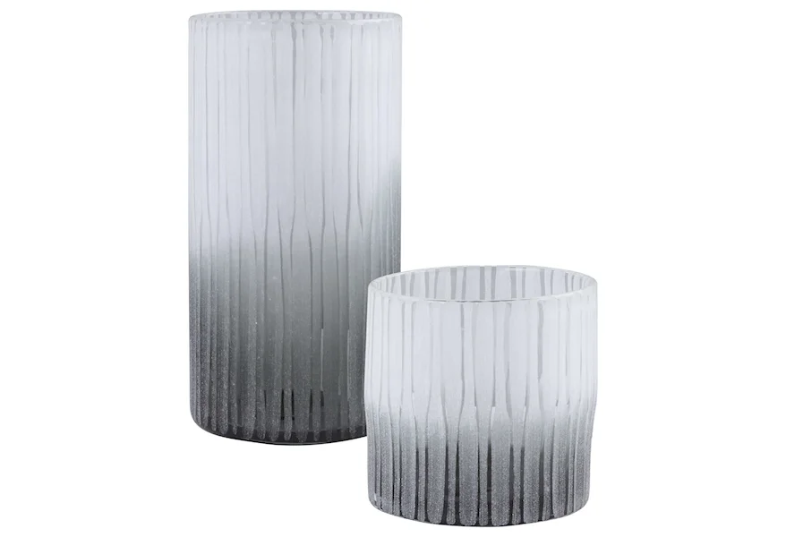 Accessories - Vases and Urns Como Etched Glass Vases, S/2 by Uttermost at Mueller Furniture