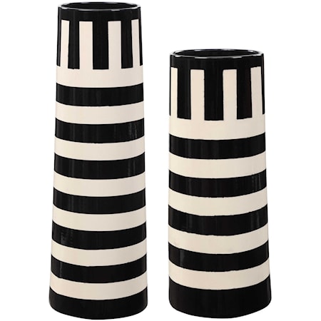 Black & White Vases, S/2