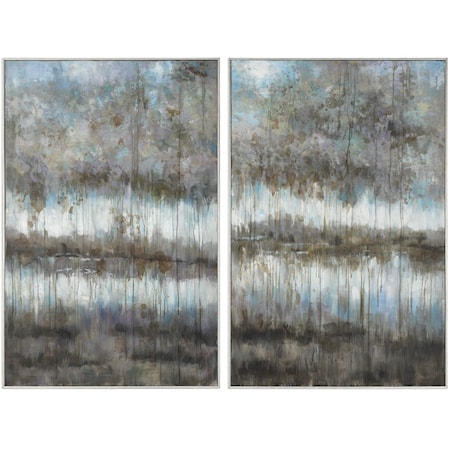 Gray Reflections Landscape Art Set of 2