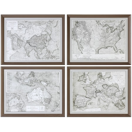 World Maps (Set of 4)