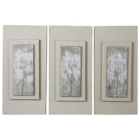 Triptych Trees Hand Painted Art (Set of 3)