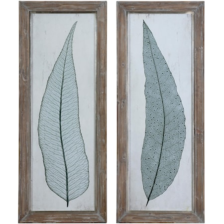 Tall Leaves Framed Art Set of 2