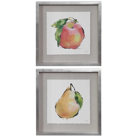 Designer Fruits Framed Prints, Set/2