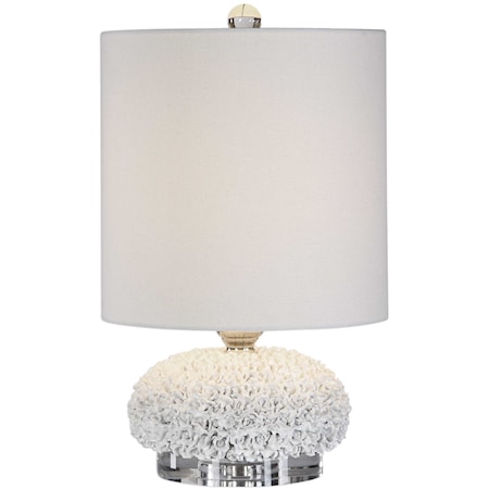 White Floral Buffet Lamp