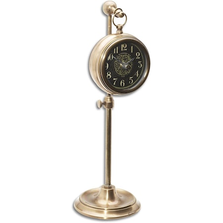 Pocket Watch Brass Woodburn Clock