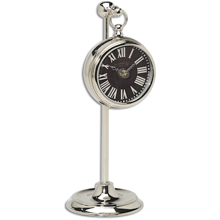 Pocket Watch Nickel Marchant Black Clock