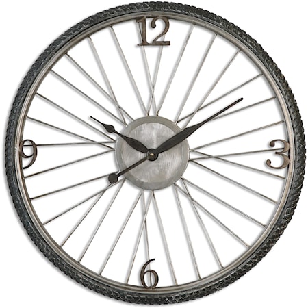 Spokes Aged Wall Clock