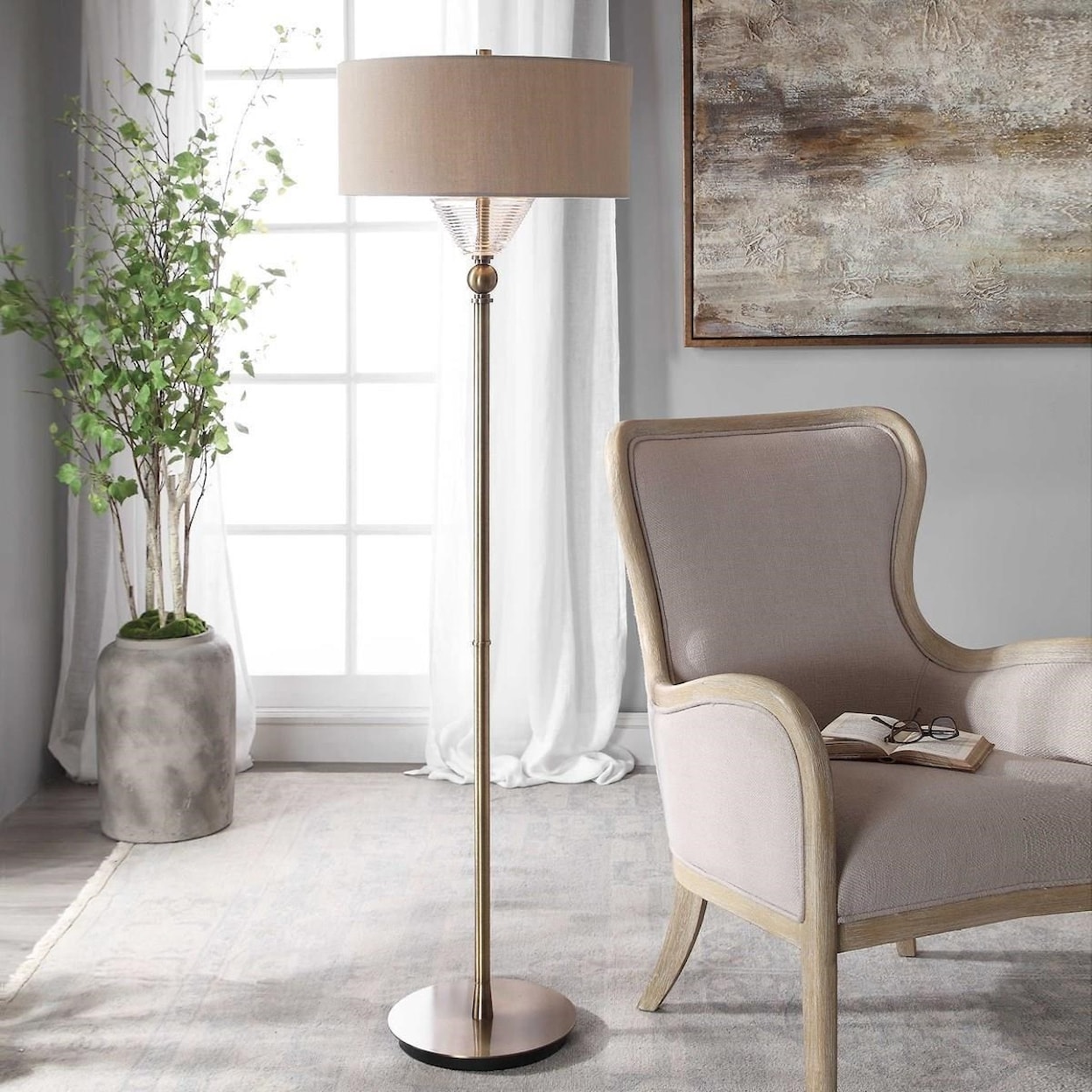 Uttermost Floor Lamps Kensington Brass Floor Lamp