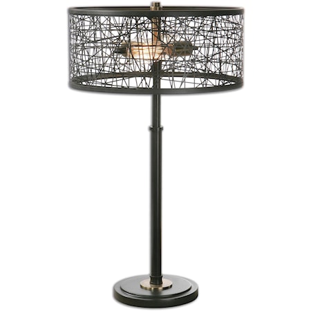 Alita Black Drum Shade Lamp