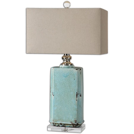 Adalbern Blue Crackle Lamp