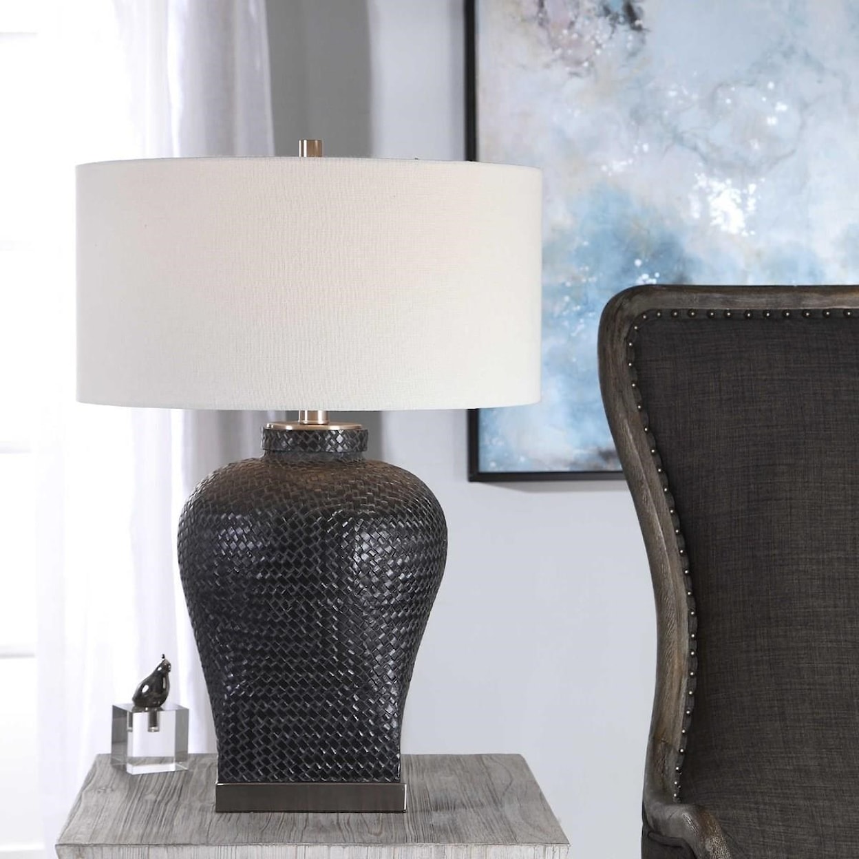 Uttermost Table Lamps Akello Weave Texture Table Lamp