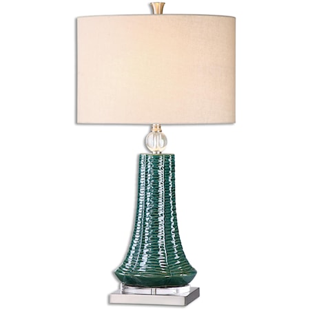 Gosaldo Textured Teal Table Lamp