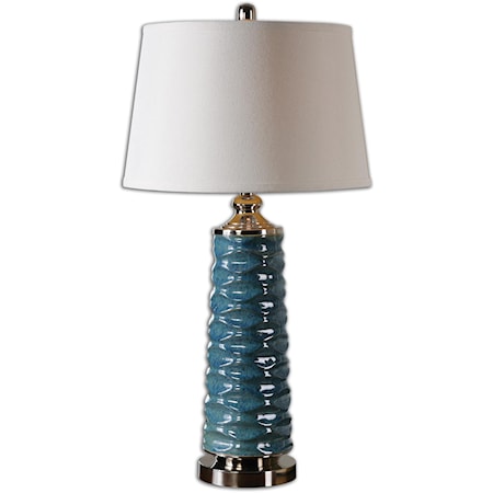 Delavan Rust Blue Table Lamp