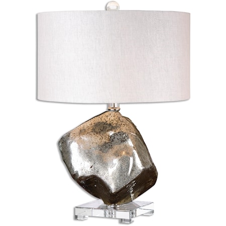 Everly Silver Glass Table Lamp
