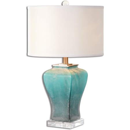 Valtorta Blue-Green Glass Table Lamp