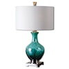 Uttermost Table Lamps Yvonne Green Blue Glass Table Lamp