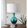 Uttermost Table Lamps Yvonne Green Blue Glass Table Lamp