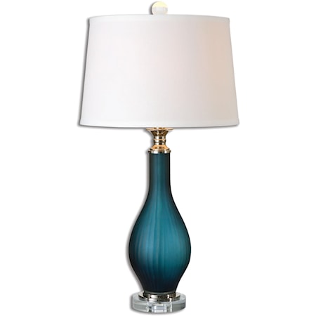 Shavano Blue Glass Table Lamp