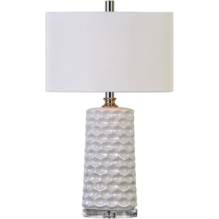 Sesia White Honeycomb Table Lamp