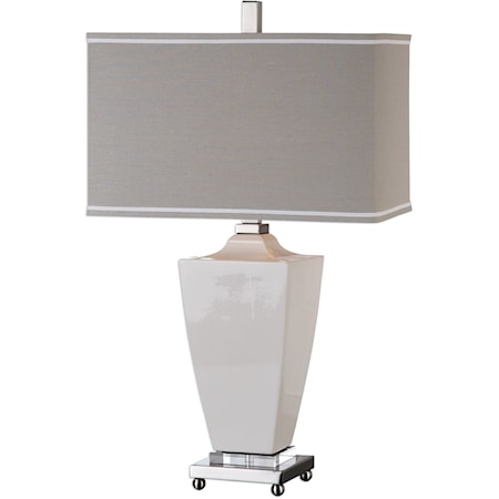  Rochelle White Glaze Table Lamp