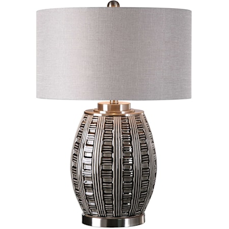 Aura Ash Black Glaze Lamp