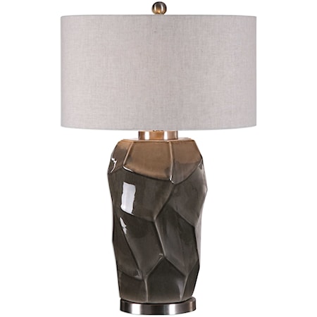 Crayton Crackled Gray Table Lamp