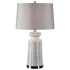 Uttermost Table Lamps Kansa Distressed White Table Lamp