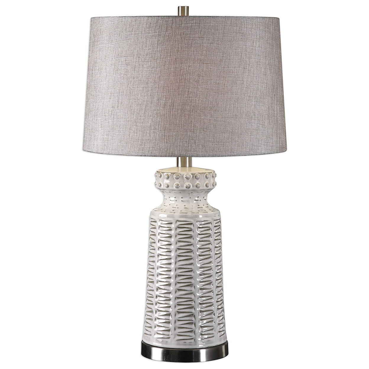 Uttermost Table Lamps Kansa Distressed White Table Lamp
