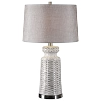 Kansa Distressed White Table Lamp