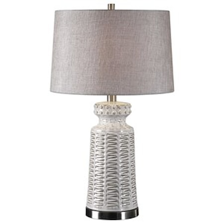 Kansa Distressed White Table Lamp