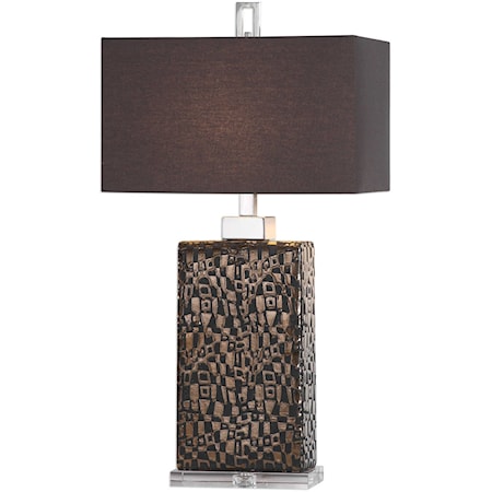 Olavo Etched Dark Bronze Lamp