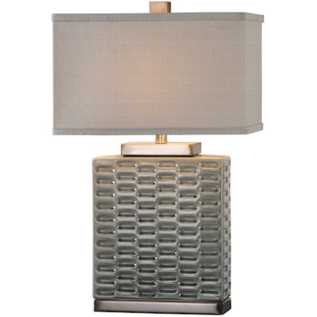 Virelles Sage Gray Ceramic Lamp