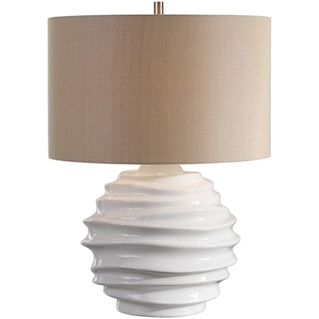 Gisasa Crackled White Lamp