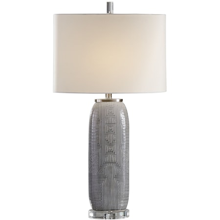 Ravi Gray Patterned Lamp