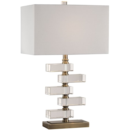 Spilsby Stacked Crystal Block Lamp