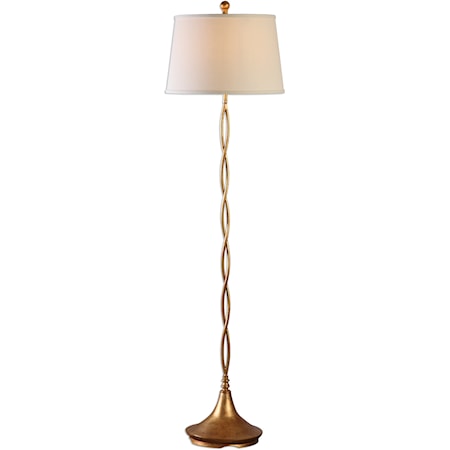 Elica Gold Twist Floor Lamp