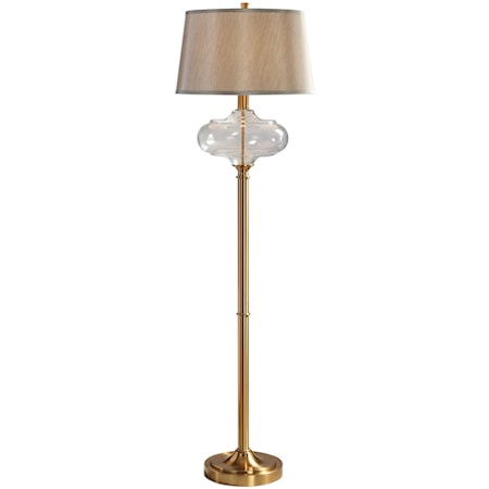 Jelani Glass & Brass Floor Lamp