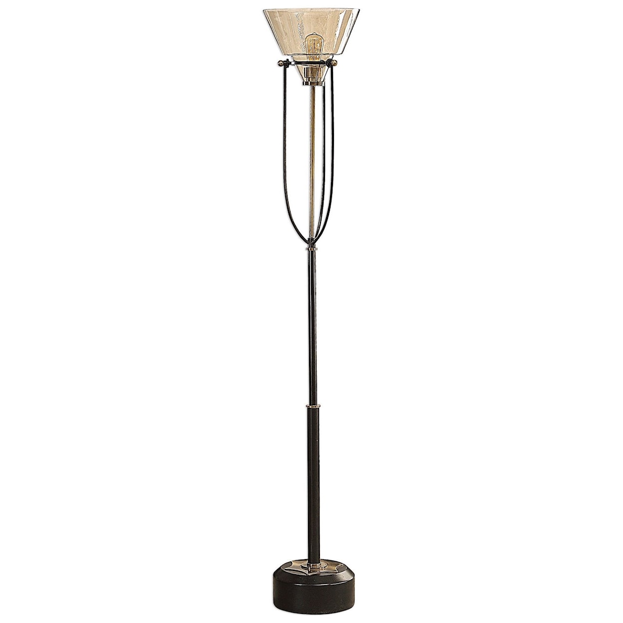 Uttermost Floor Lamps Amaleeda Amber Glass Floor Lamp