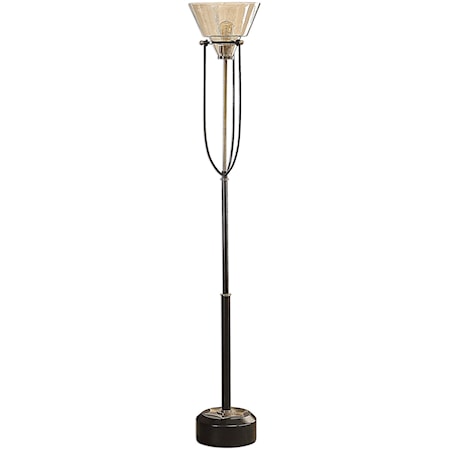 Amaleeda Amber Glass Floor Lamp