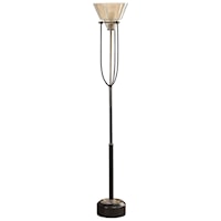 Amaleeda Amber Glass Floor Lamp