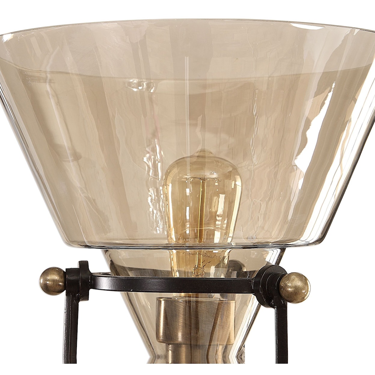 Uttermost Floor Lamps Amaleeda Amber Glass Floor Lamp