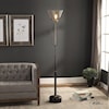 Uttermost Floor Lamps Amaleeda Amber Glass Floor Lamp